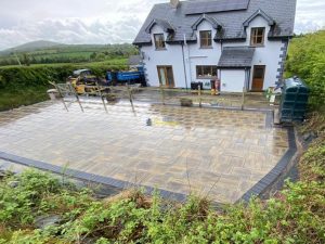 Barleystone Slabbed Patio with Charcoal Paved Border in Ballinagh, Co. Cavan