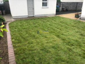 Roll-Out Turf Lawn with Fresh Topsoil and Concrete Area in Ennis, Co. Clare