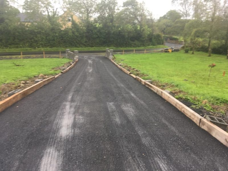 Tar and Chip Driveway Bordered with Sleepers in Lissycasey, Co. Clare
