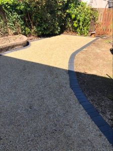 Tar and Chip Patio with Paved Border in Clare
